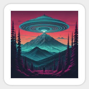 UFO Chronicles Podcast - UFO Glitch Artwork V7 Sticker